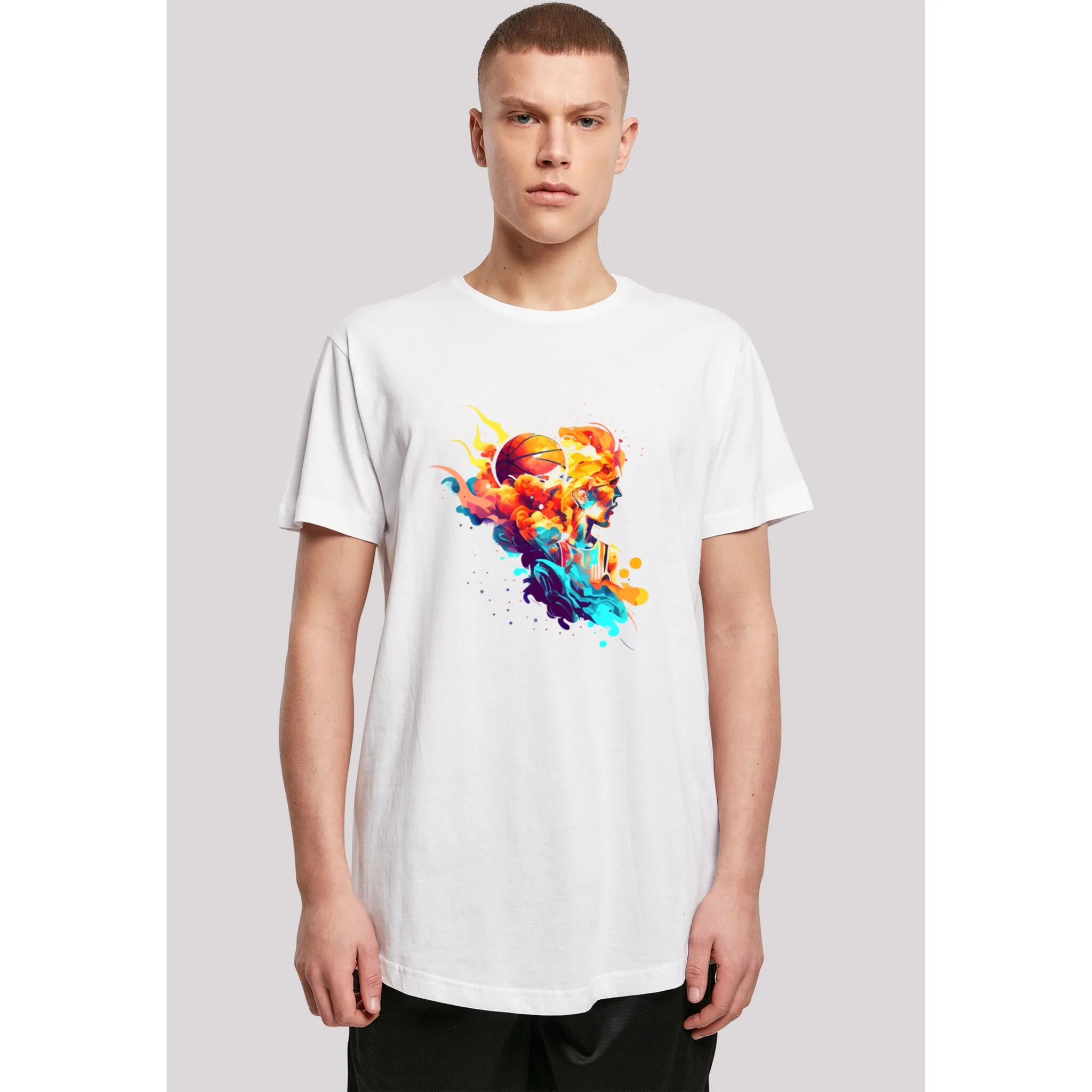 

Футболка F4NT4STIC "Basketball Sport Player LONG", принт, белый