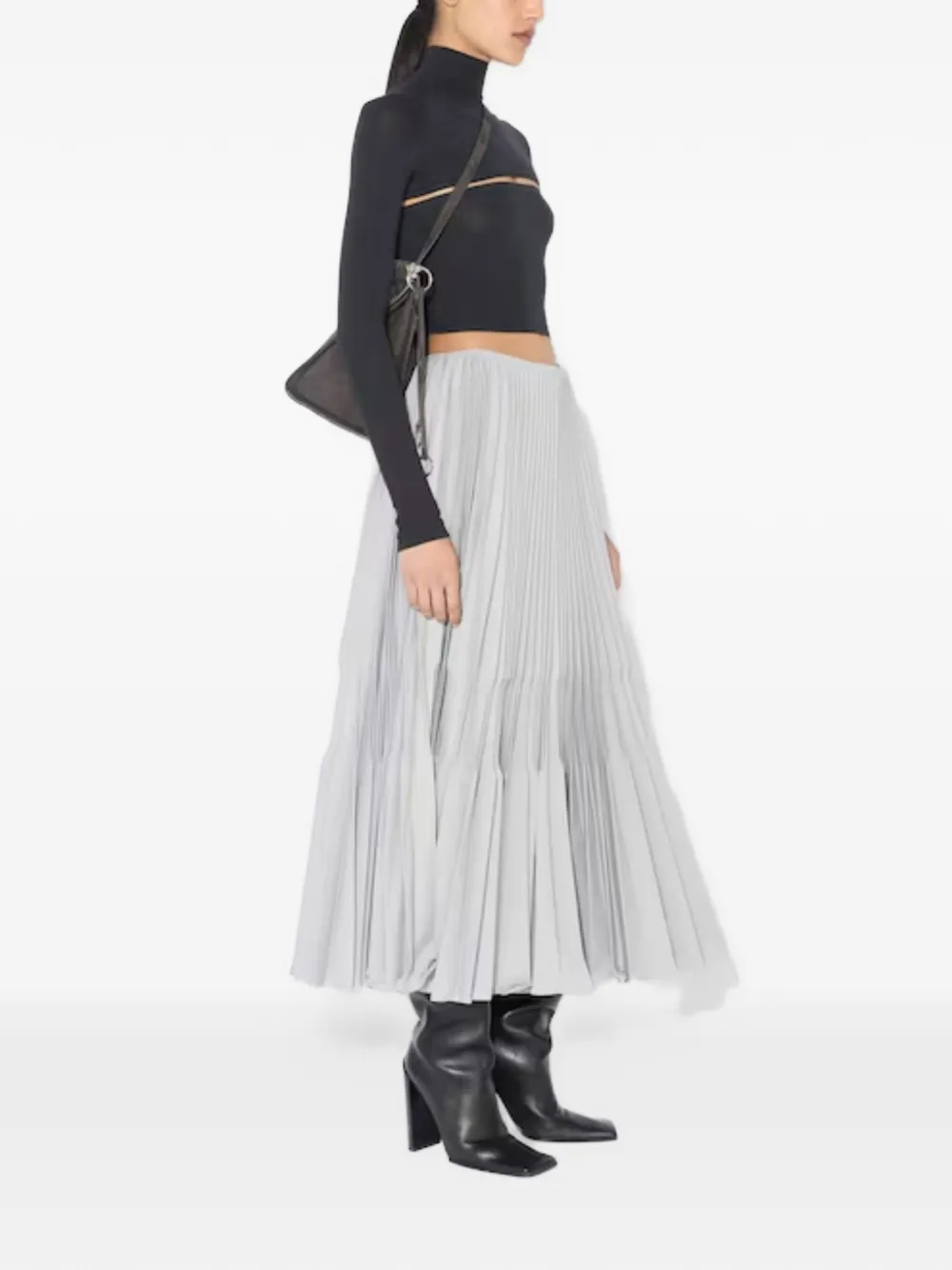 Топ с вырезами и длинными рукавами Alaïa, черный — фото 3