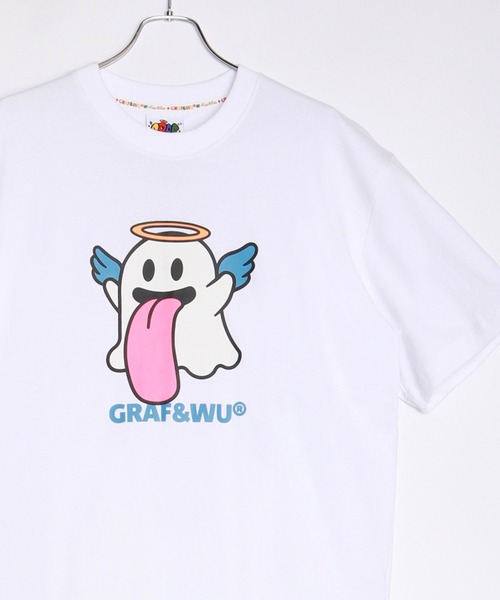 

Футболка с коротким рукавом, принт GRAF&WU BOOGHOST, белая