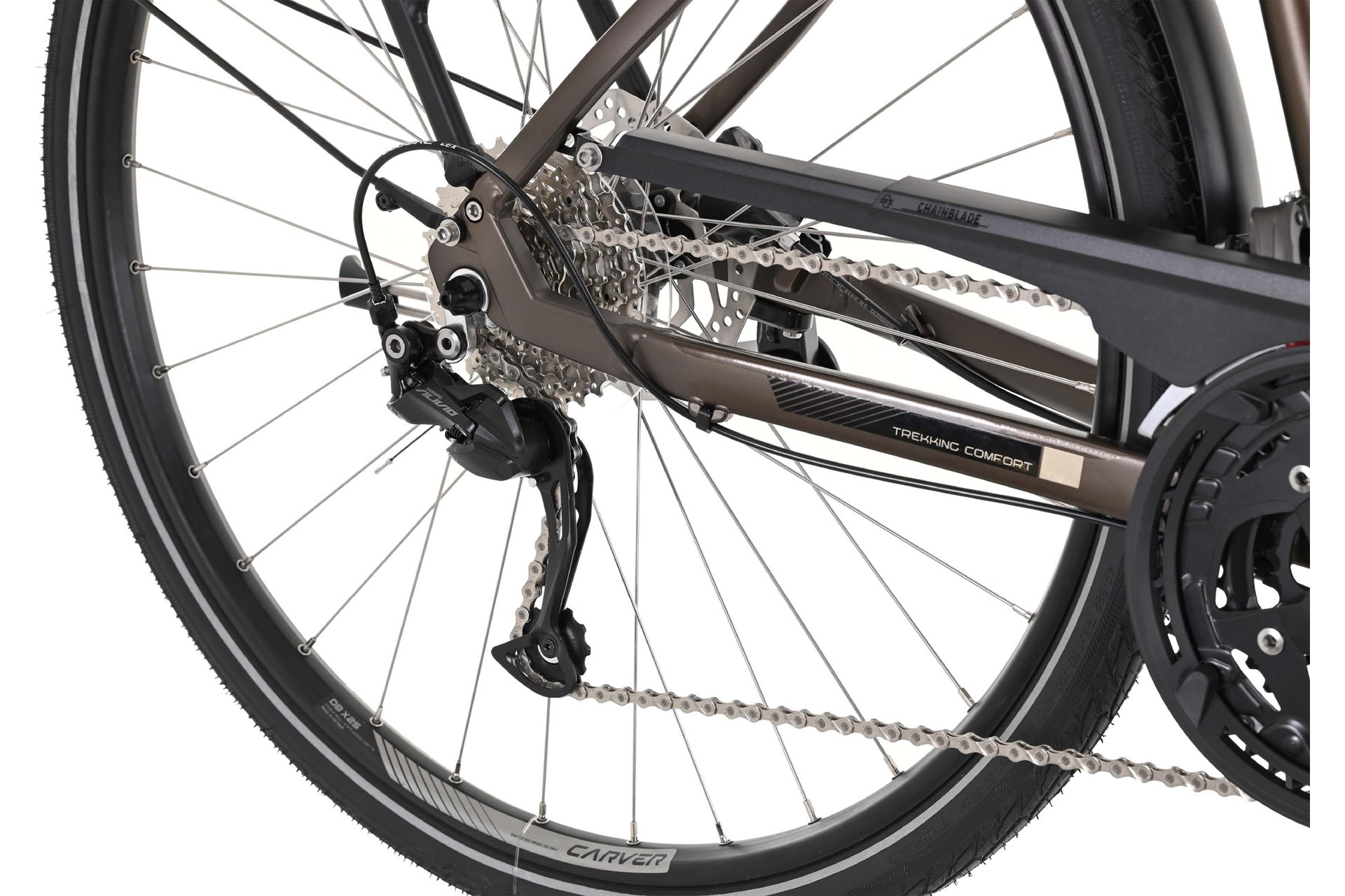 Треккинговый велосипед Carver Tour 120 - 28 дюймов - Diamant - 2024, цвет Braun|brownmetal black champagne — фото 4