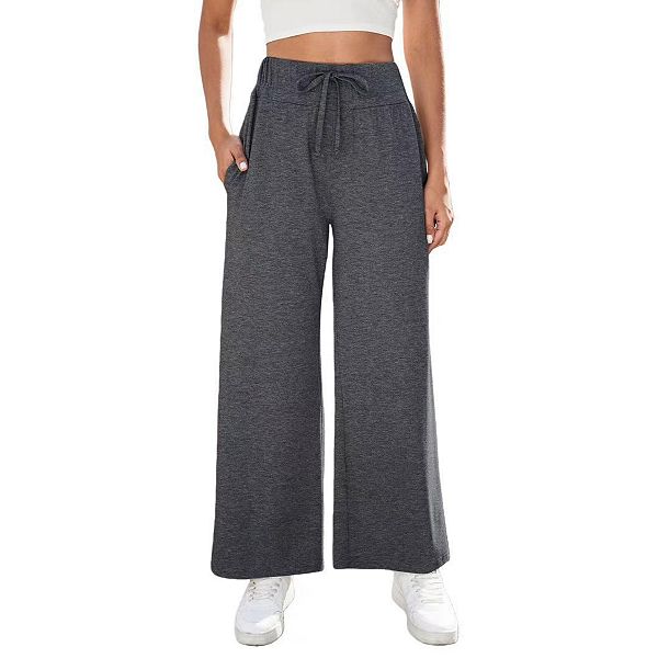 

Женские штаны для йоги с карманами, свободные лоундж-брюки на шнурке Clearflower, Dark Gray