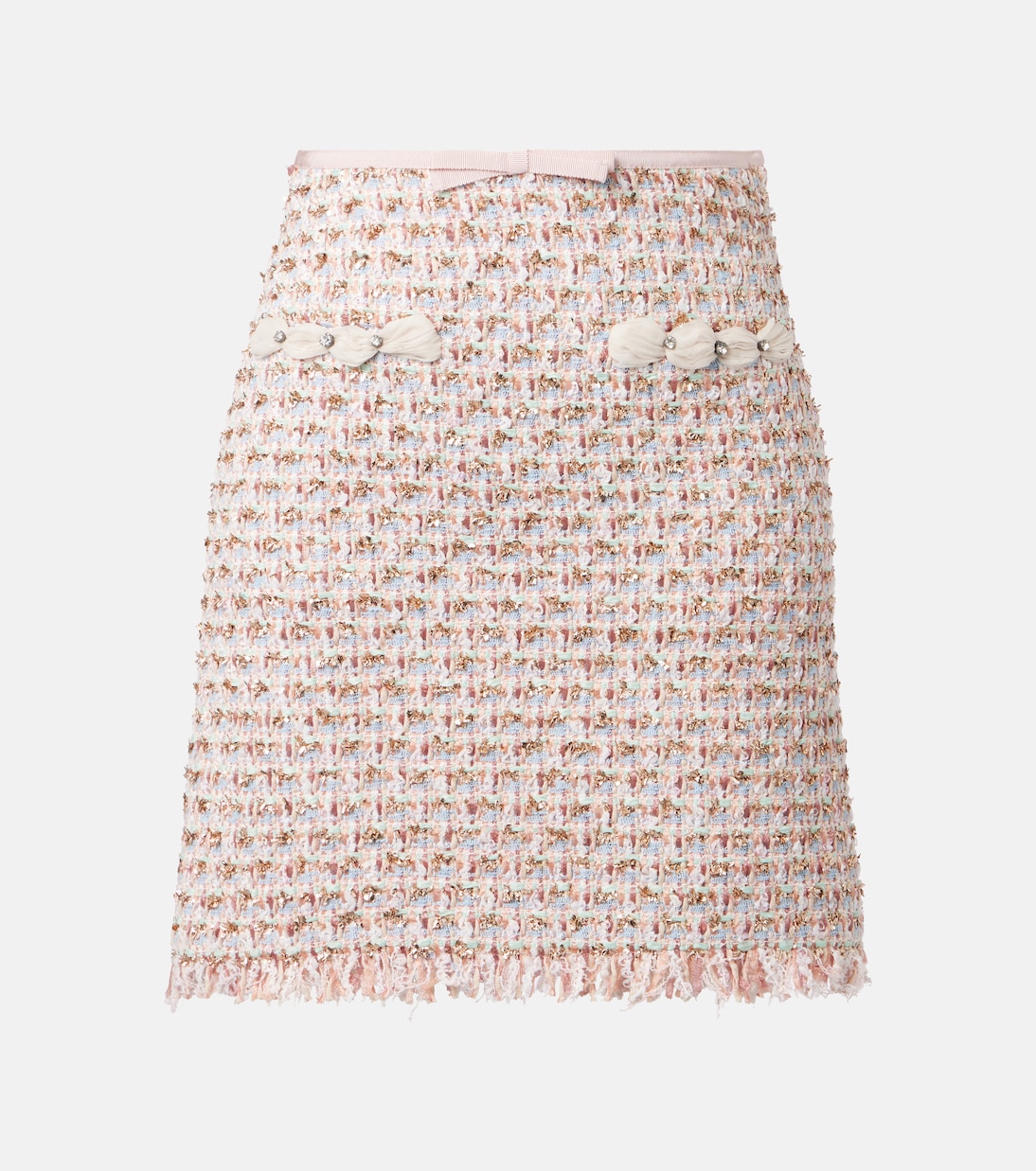 

Мини-юбка из твида с декором Valentino, разноцветный