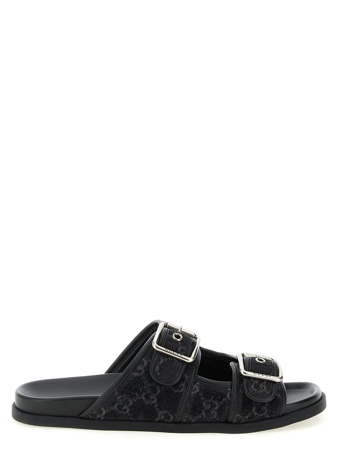 Тапки GG из денима GUCCI, черный