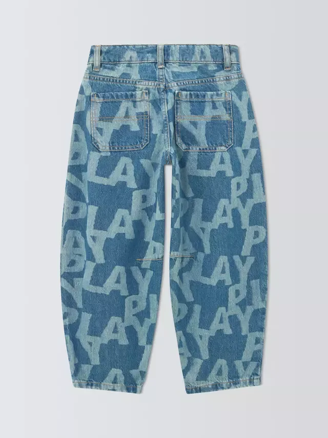 Джинсы Boy's Play Barrel Leg Jeans, синий с разноцветными вставками John Lewis — фото 2