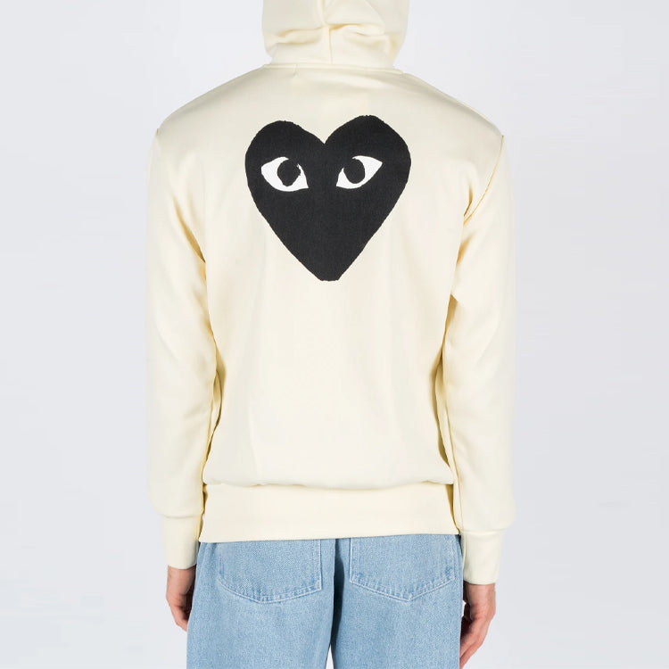 Куртка CCOMME des GARCONS PLAY Zip Hoodie Big Black Heart 'Beige', бежевый — фото 4