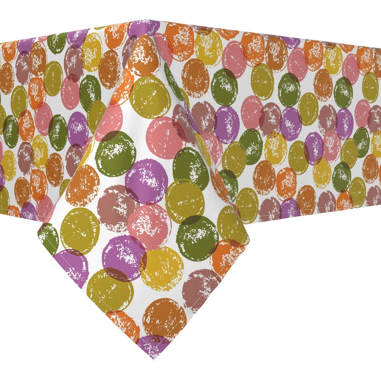 

Квадратная скатерть, 100% полиэстер, 60х60 дюймов, разноцветные точечные штампы.