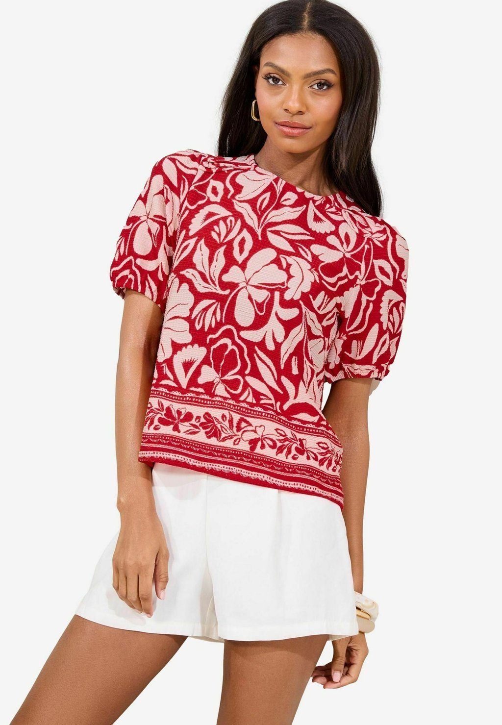 

Блуза REGULAR FIT - PRINTED PUFF SLEEVE Lipsy, оранжевый