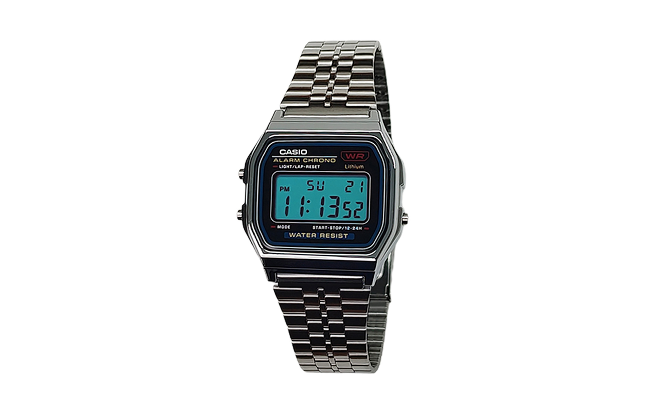 

CASIO Часы Retrofit Series Quartz Movement Stainless Steel Strap Watch Men's Watch Black Dial, Black Dial with Blue Bezel