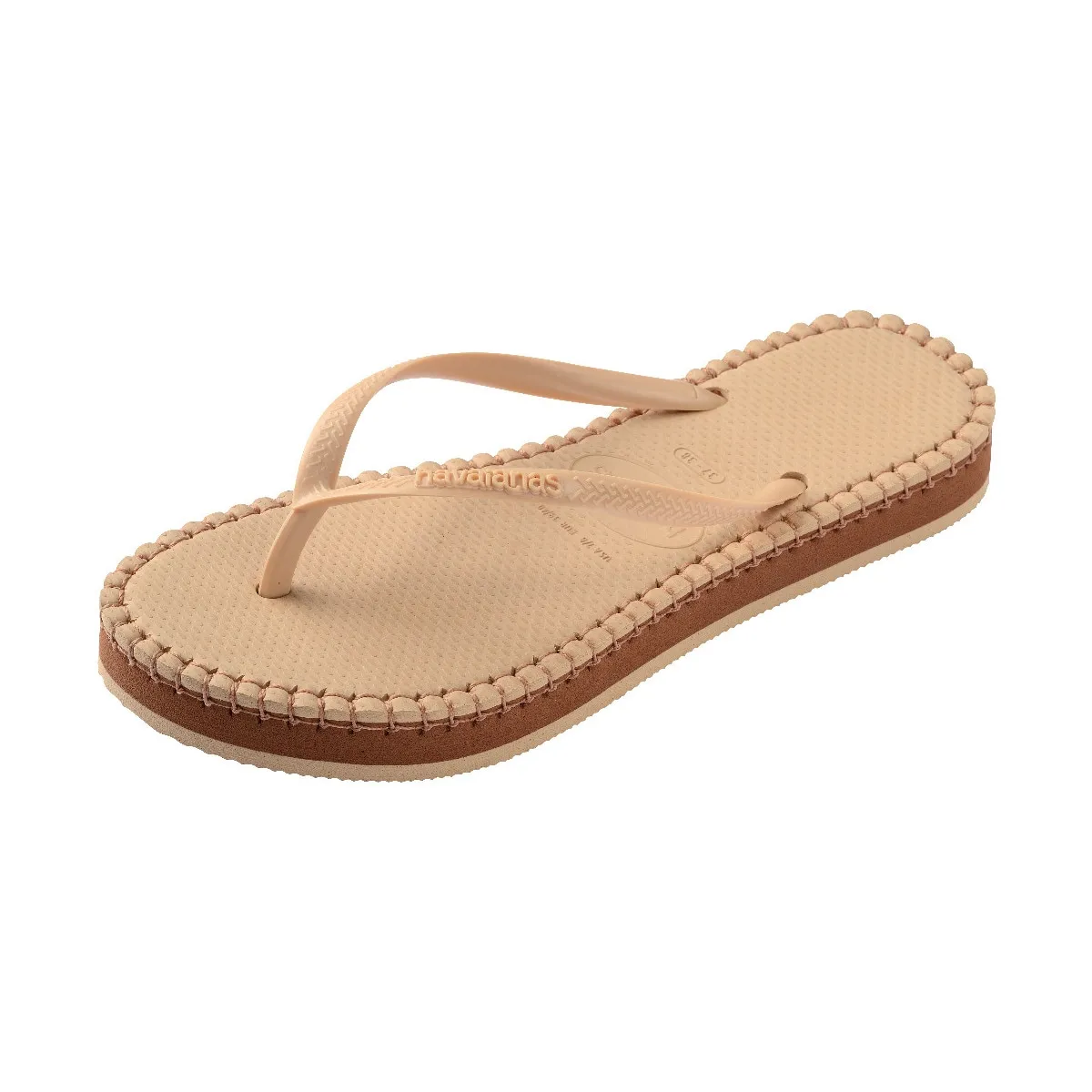 Женские шлепанцы Slim Flatform Loop золотого цвета 412 Havaianas — фото 3