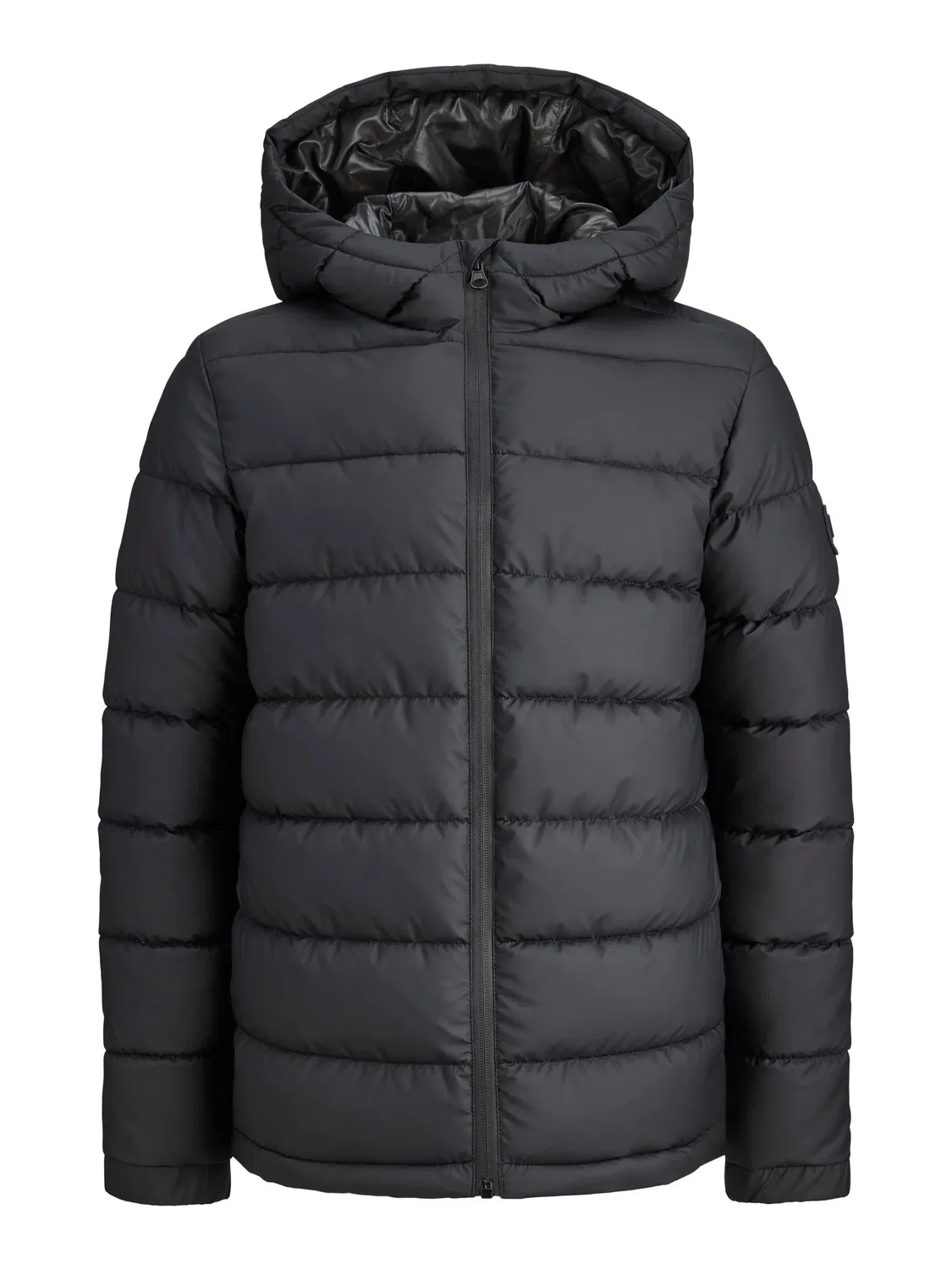 Стеганая куртка с капюшоном, JACK & JONES Junior, черный