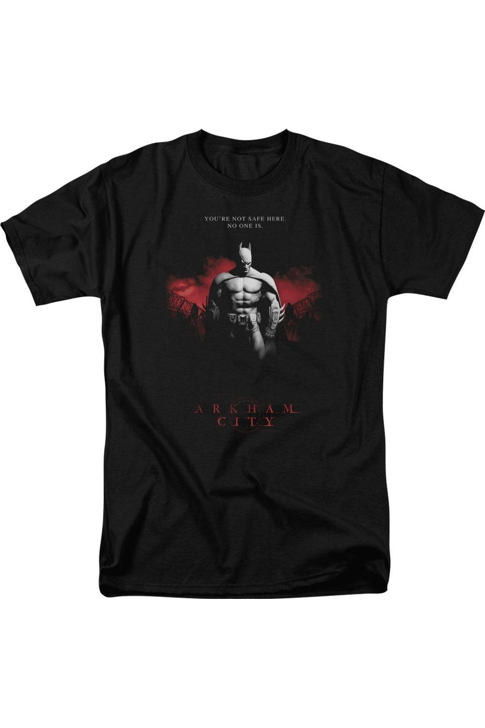 

Футболка с коротким рукавом для взрослых Batman Arkham City Standing Strong Gildan, черный