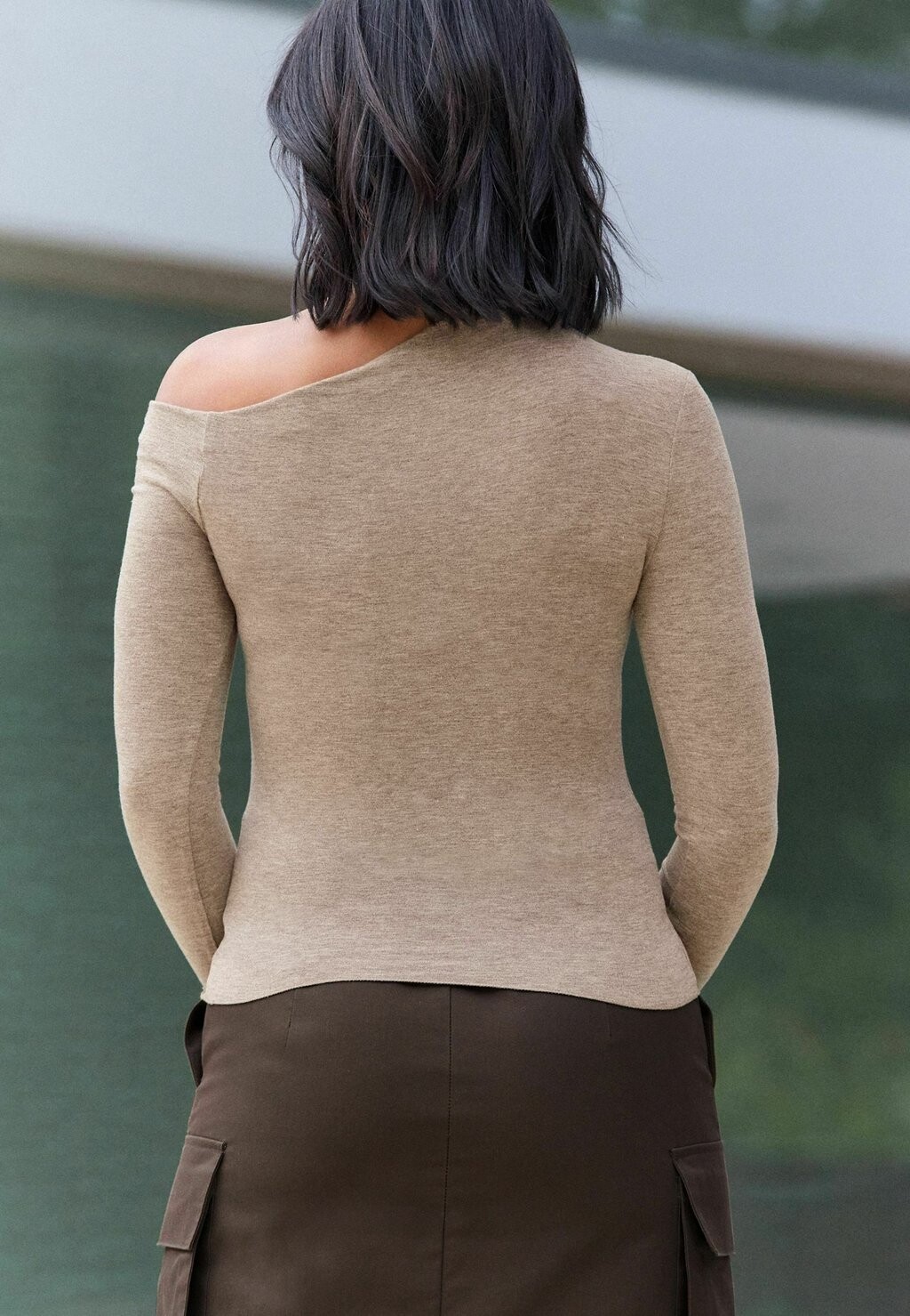 

Топ с длинными рукавами ASYMMETRIC GATHERED Next, коричневый