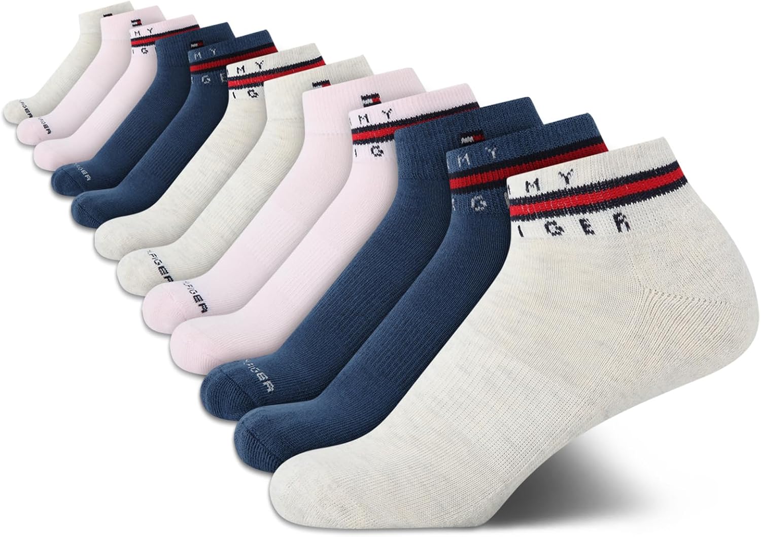 

Женские носки Tommy Hilfiger Quarter - 12 пар спортивных носков с мягкой подошвой и поддержкой свода стопы (размеры: 4-10), Beige Heather Assorted