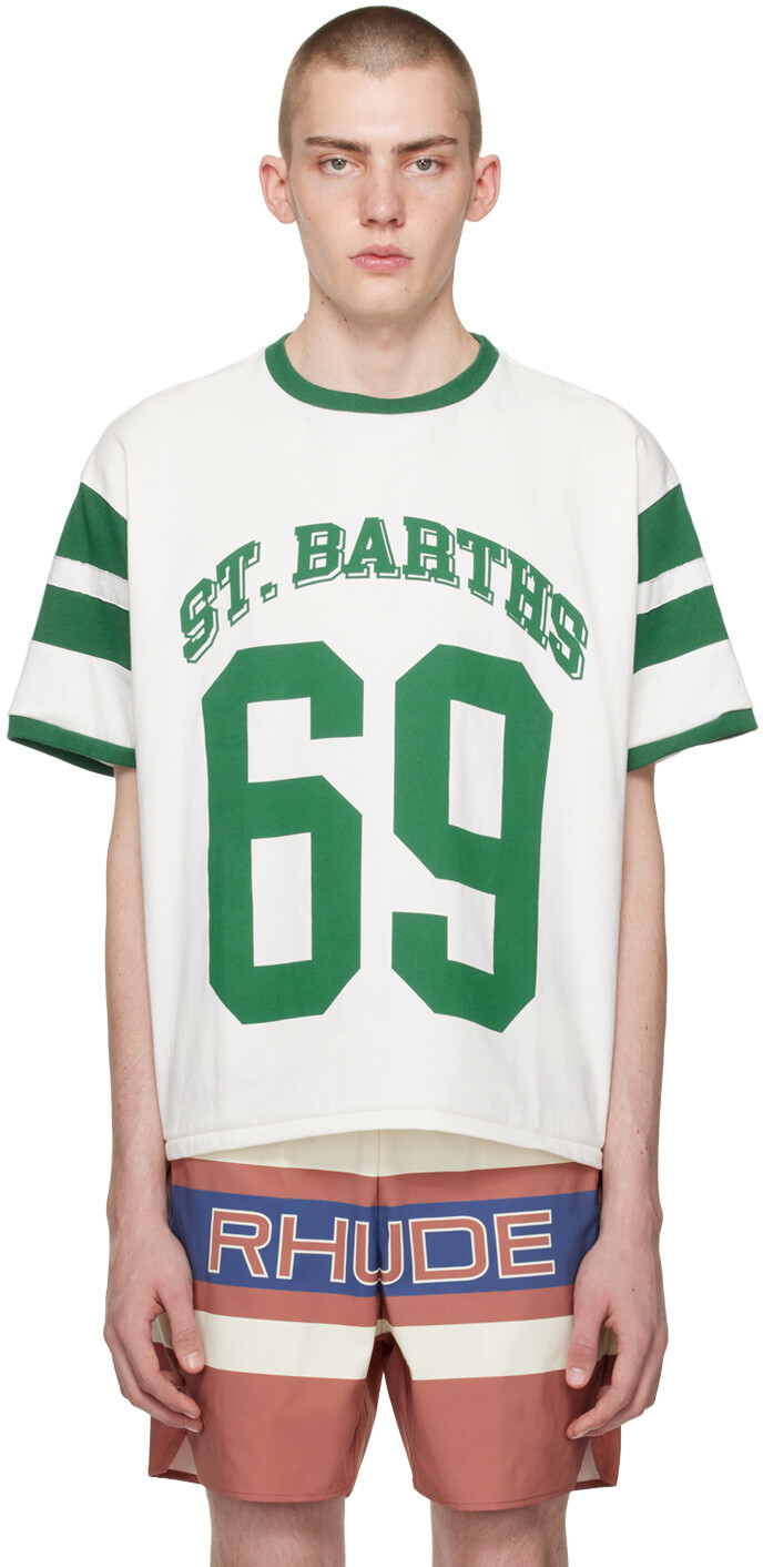 

Бело-зеленая футболка 69 Ringer Rhude