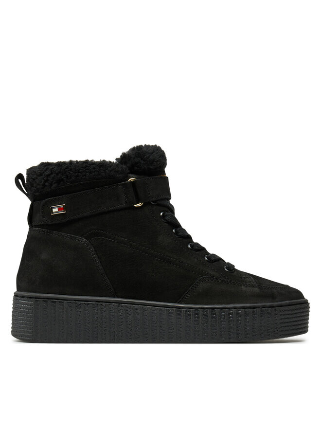 

Кроссовки Tommy Hilfiger Faux Fur Nubuck Low Lace-Up FW0FW08172, черный