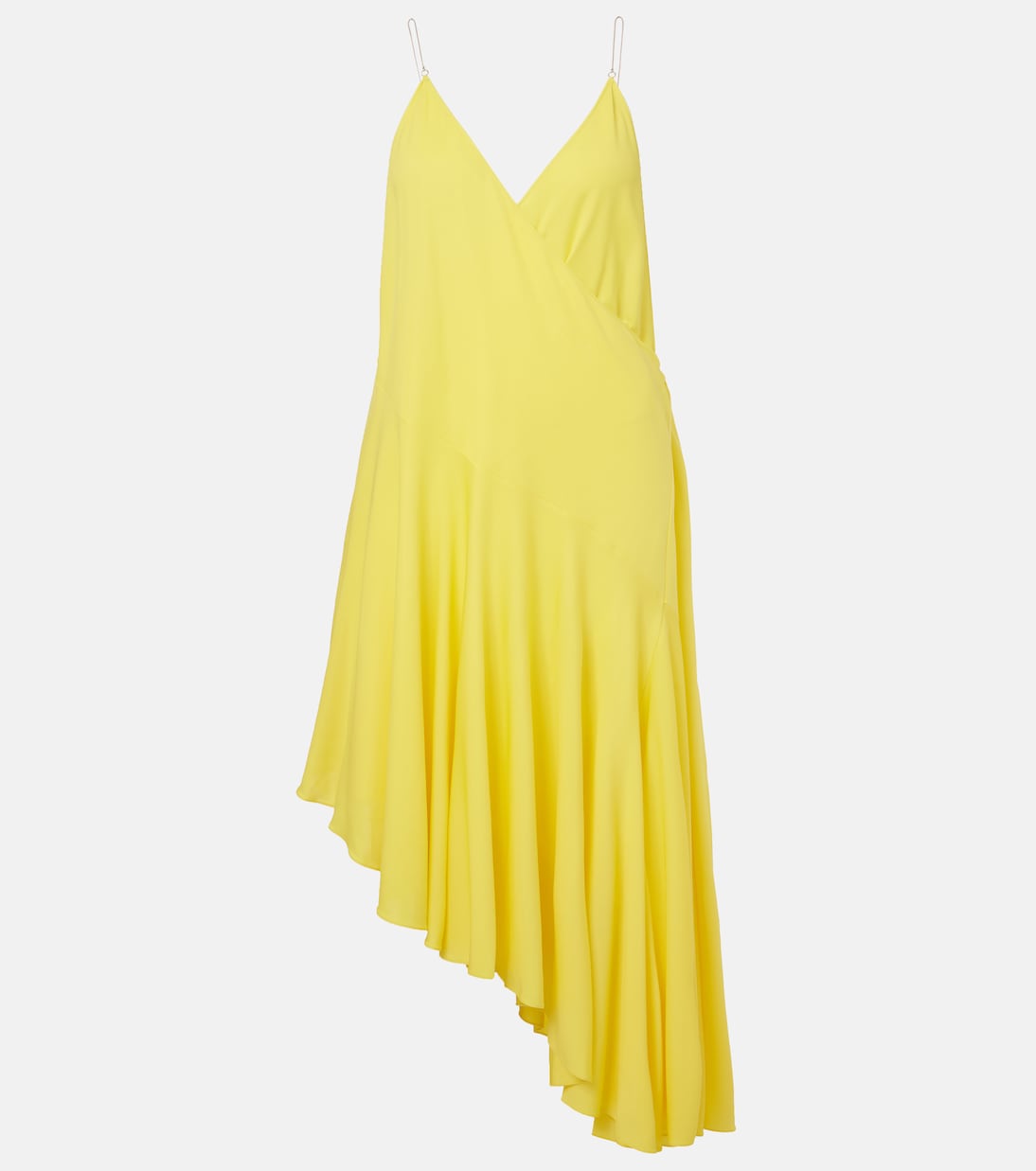 

Асимметричное платье-комбинация из джерси Alaïa, Jaune Acidule