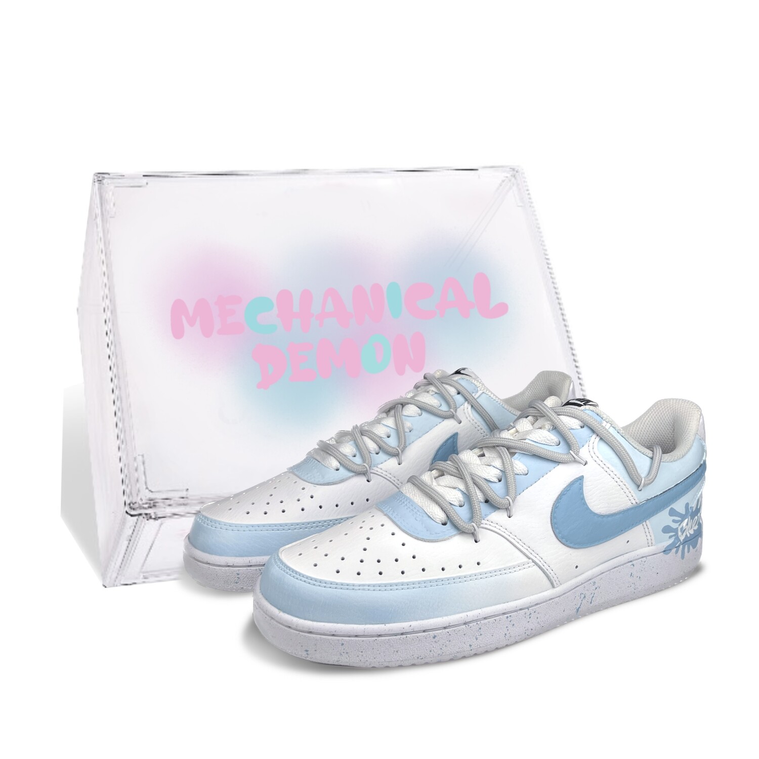 

Кроссовки Nike Court Vision 1 Skateboarding Shoes Women's Low-top Blue/white, голубой, Синий, Кроссовки Nike Court Vision 1 Skateboarding Shoes Women's Low-top Blue/white, голубой