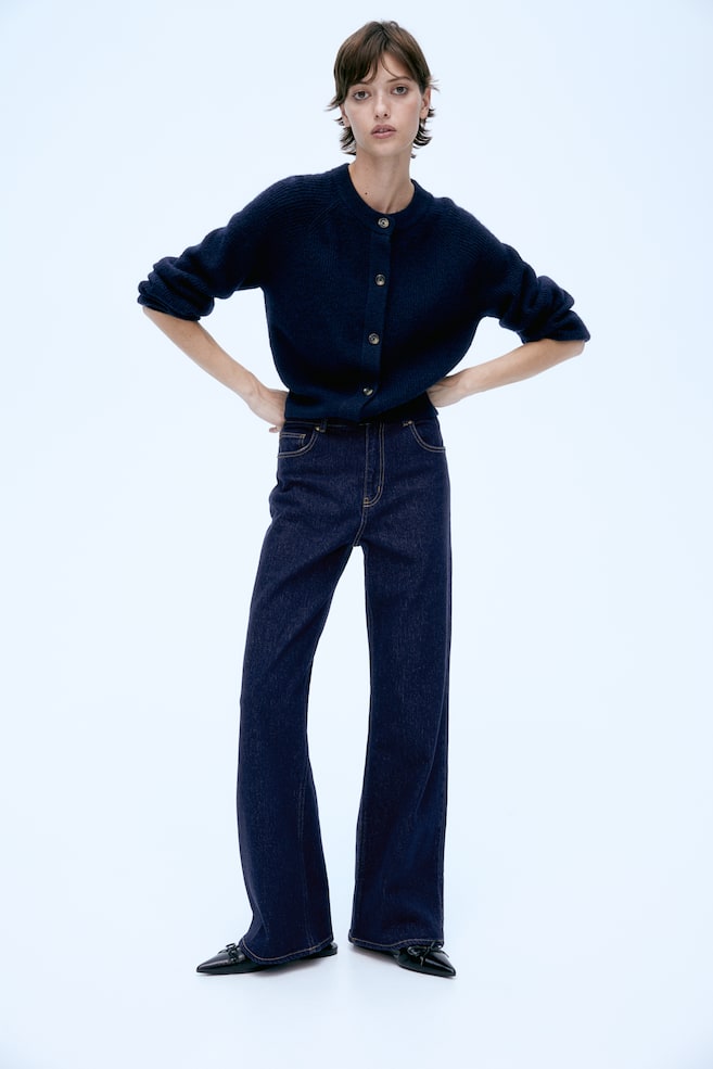 

Широкие высокие джинсы H&M, синий