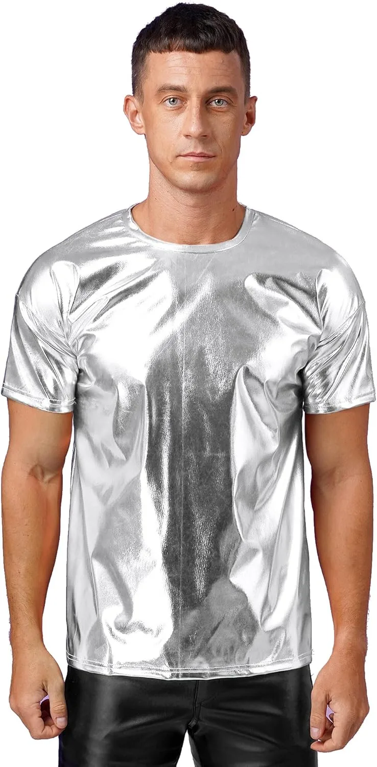 

Мужская футболка 70s disco metallic short sleeve shiny Miutii