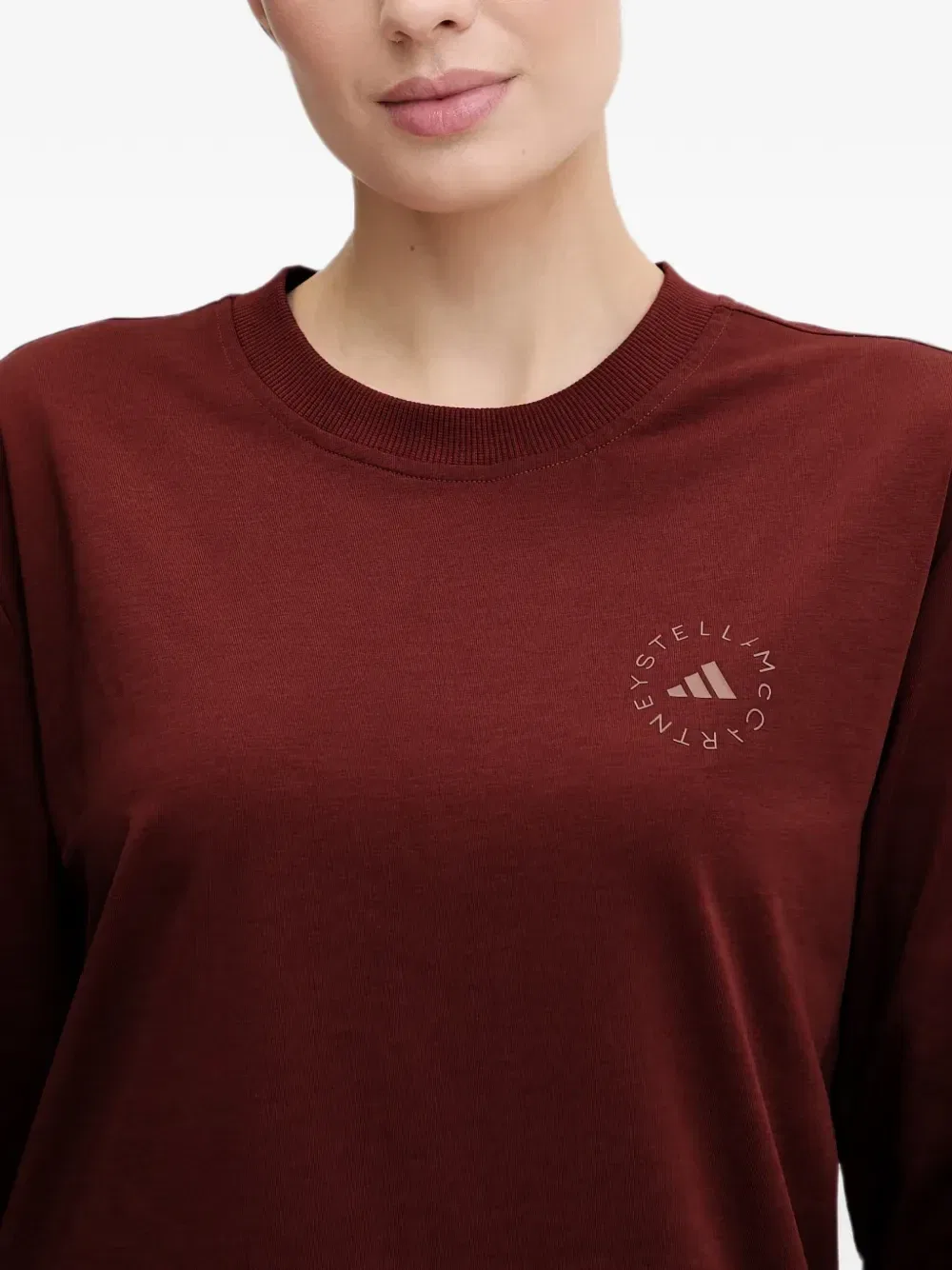 Футболка с длинным рукавом и логотипом Adidas by Stella McCartney, красный — фото 4