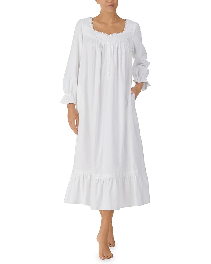 

Женский длинный фланелевый халат-балетка Eileen West для сна, White