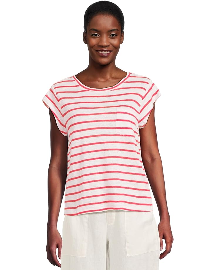 

Футболка Sanctuary Relaxed Cap Sleeve Tee, цвет Cayenne/White Stripe
