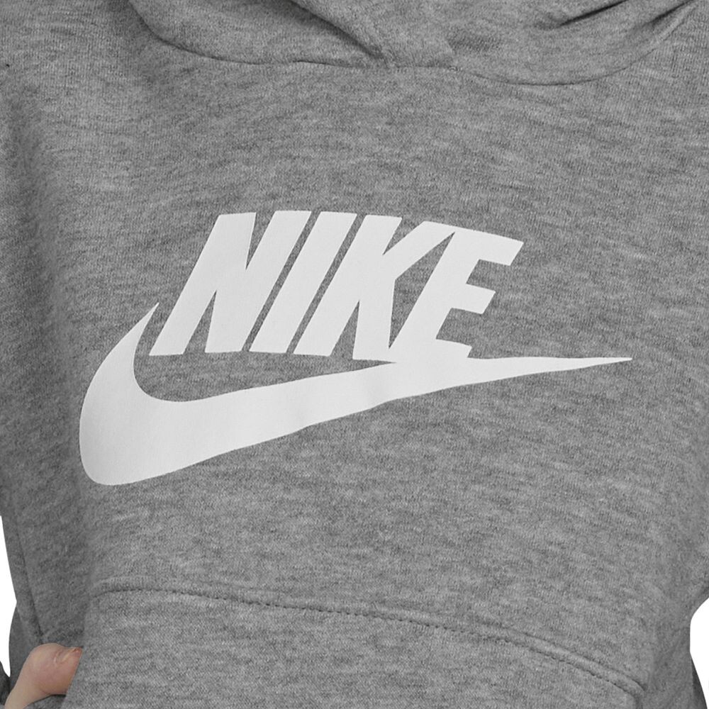 Флисовый пуловер с капюшоном Nike Sportswear Club для малышей и малышей с большим логотипом, черный — фото 4
