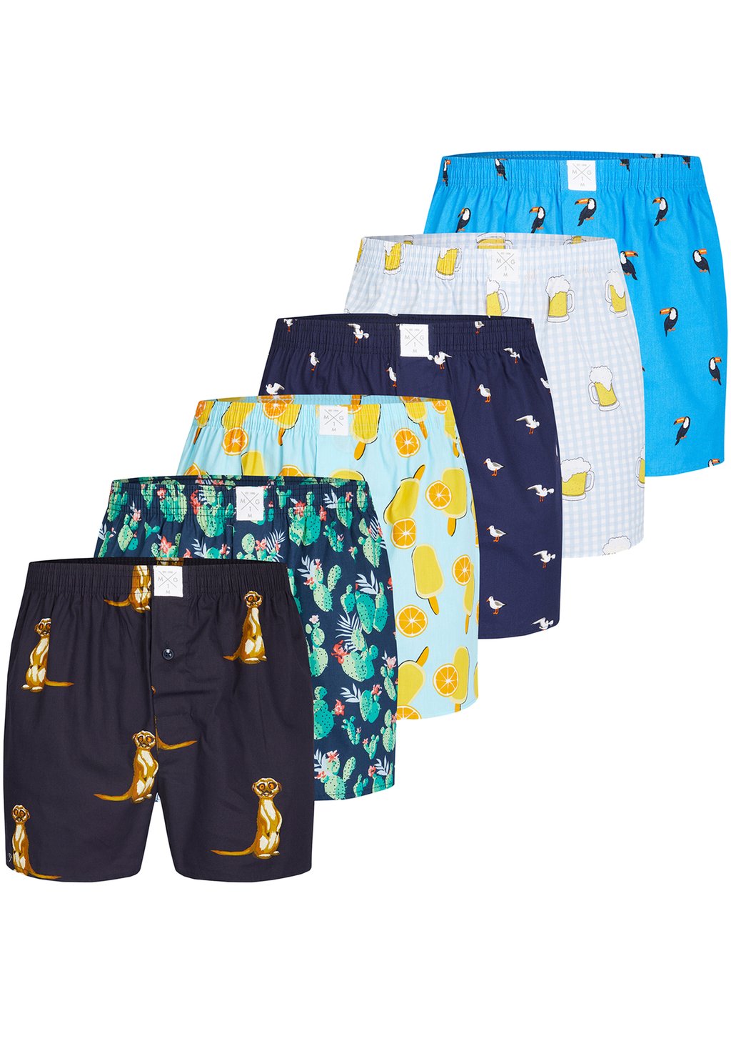 

Шорты-боксеры 6-PACK CLASSICS PRINT MG-1, синий