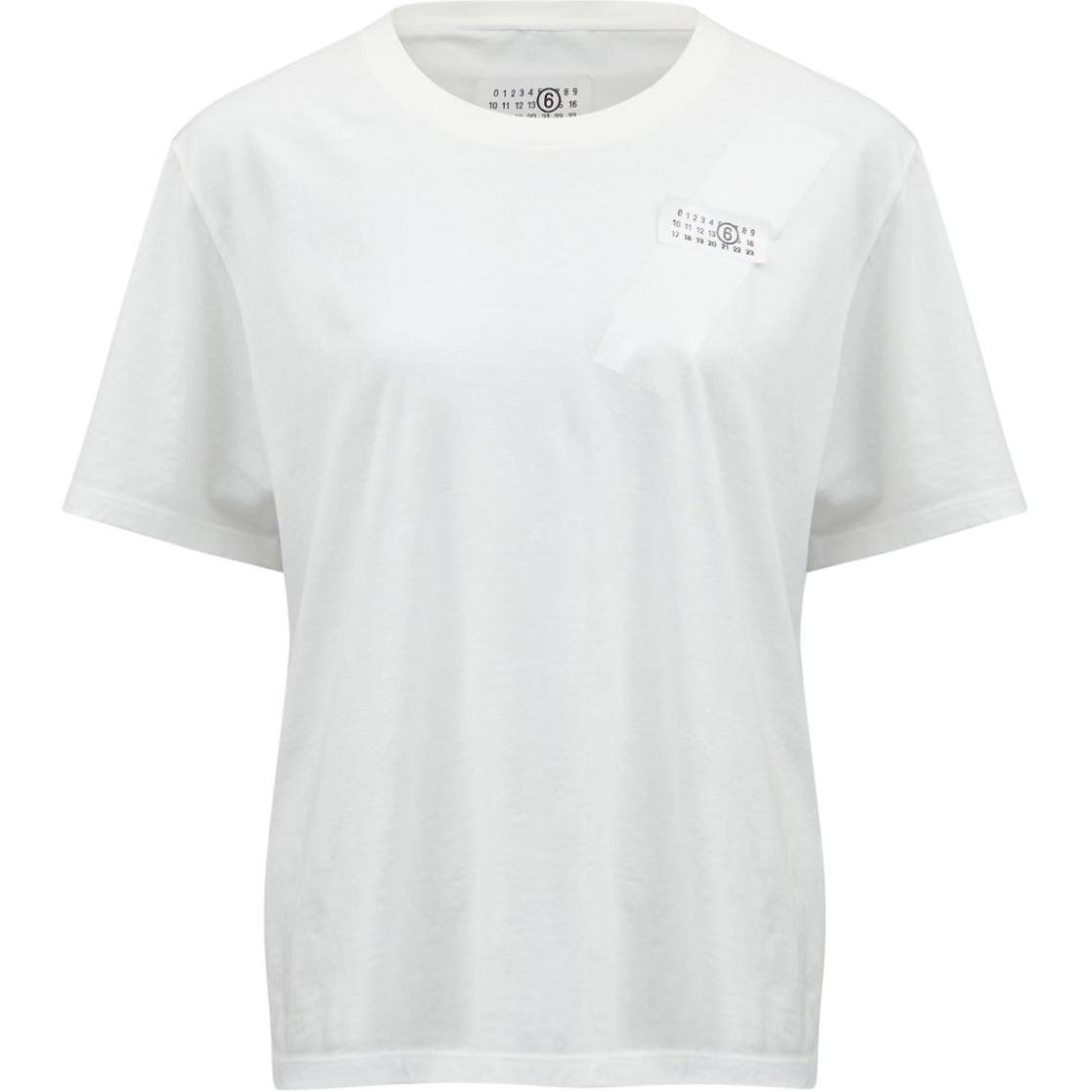 

Футболка с принтом в виде цифр MM6 Maison Margiela, белый