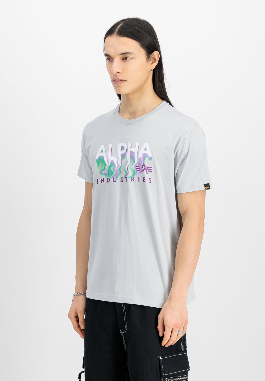 

Футболка с принтом Alpha Industries, серый