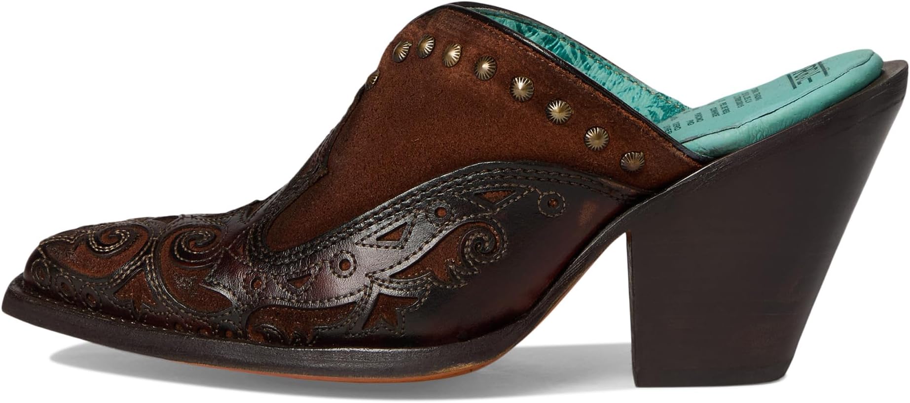 Туфли Corral Boots Lady Inlay & Embroidery & Studs Mule, цвет Brown/Chocolate — фото 4