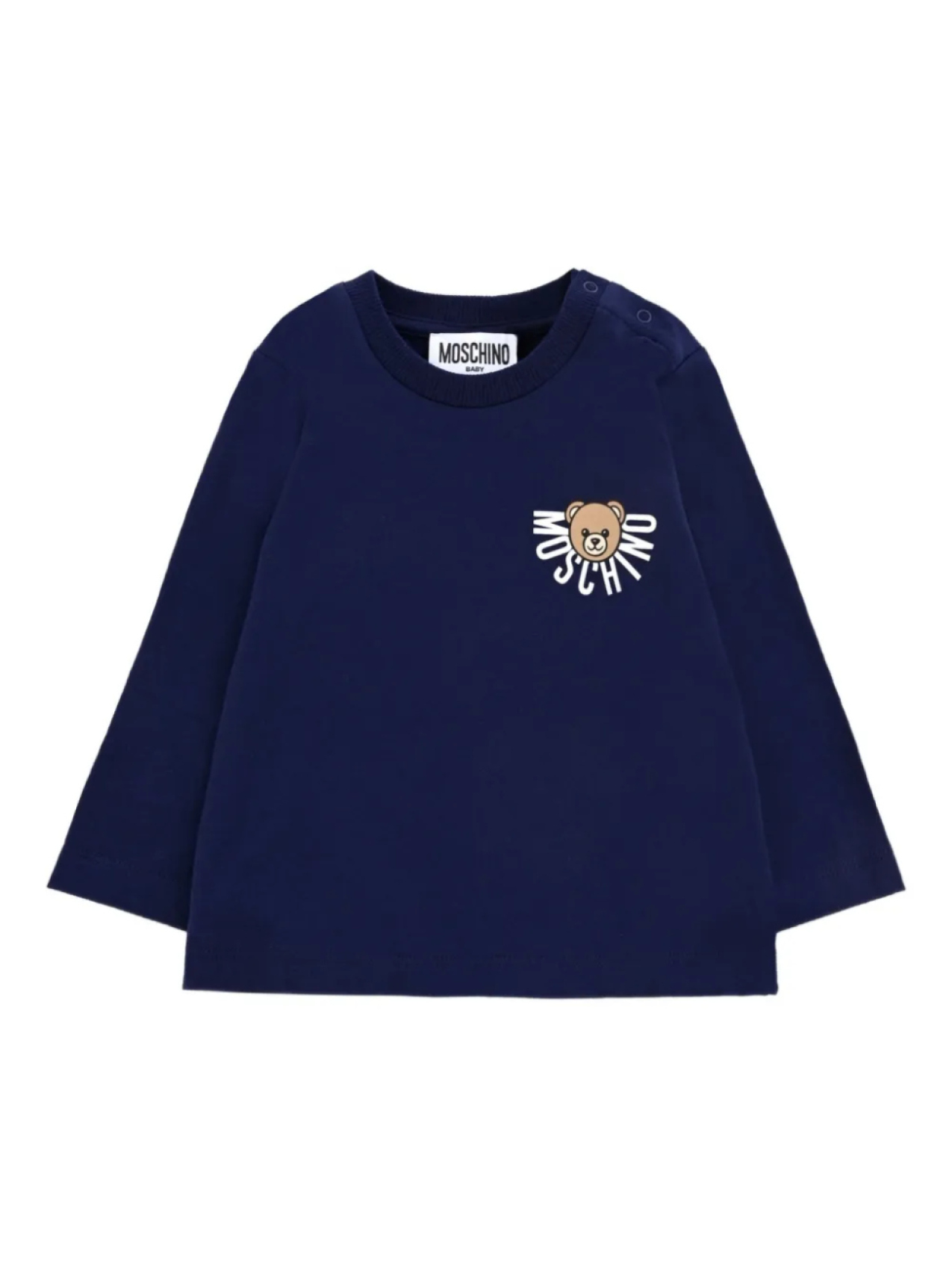

Футболка с длинными рукавами и принтом медведя Moschino Kids, синий