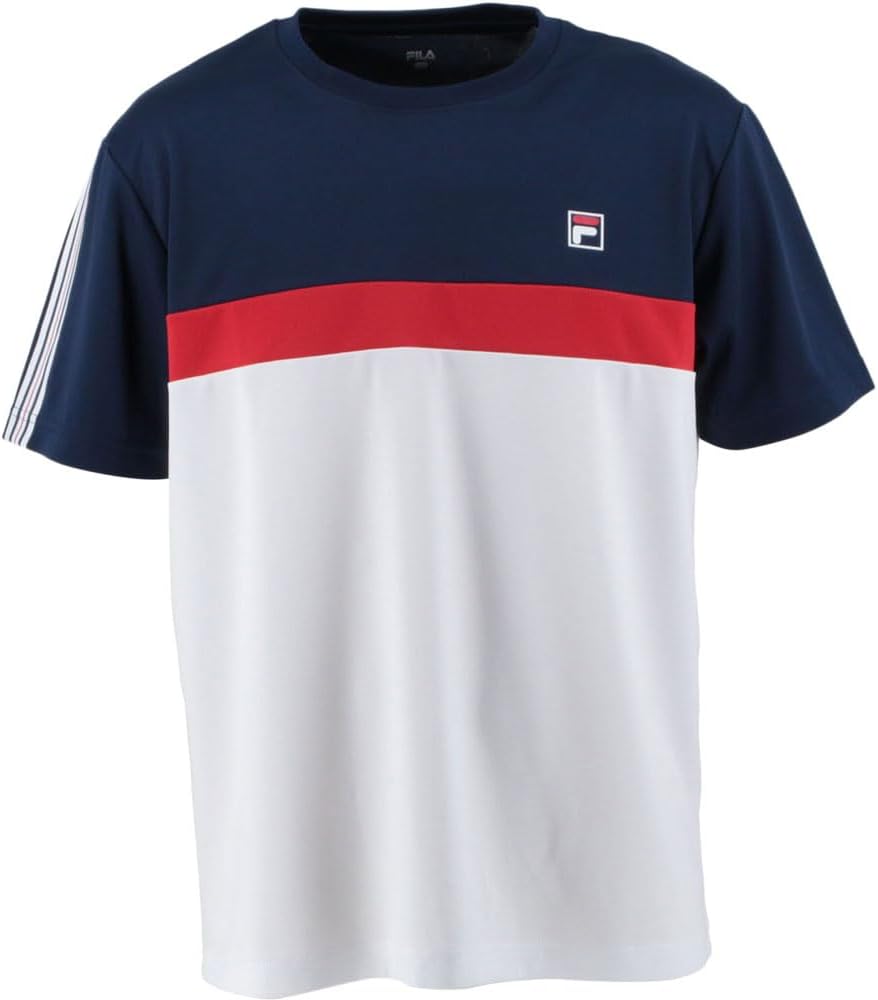 

Мужская теннисная футболка FILA TENNIS, впитывающая пот, быстросохнущая, с защитой от УФ-излучения, темно-синий