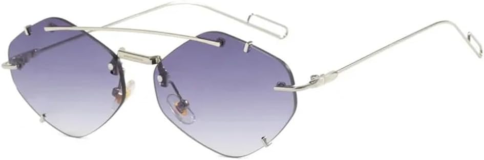 

Женские солнцезащитные очки без оправы Polygon, модные солнцезащитные очки с градиентным переходом, женские очки в стиле «конфетные очки» с защитой от УФ-излучения UV400 KTUCN, Gray