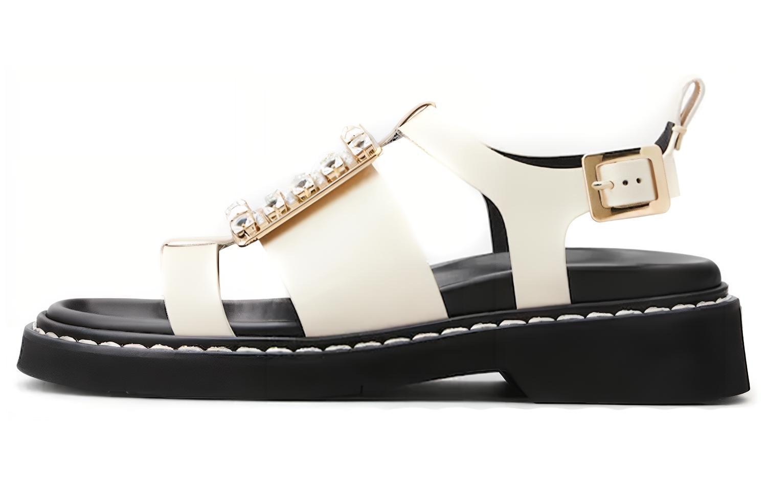 Roger Vivier Сандалии Viv' Rangers Strap, женские, бежево-желтые