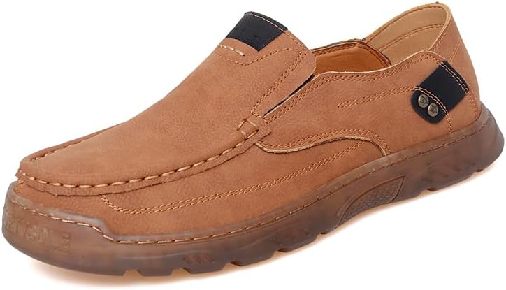 

Мужские повседневные мокасины Asifn, нескользящие, для улицы, легкие ходовые туфли, кожа, удобные и водительские туфли, желтый