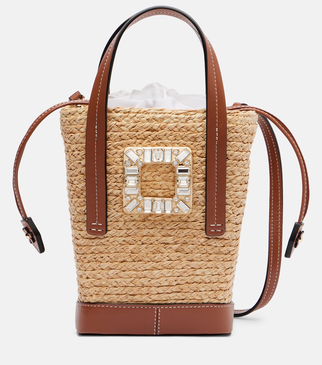 

Мини-рюкзак RV Skate из рафии Roger Vivier, Naturale Cognac Scuro