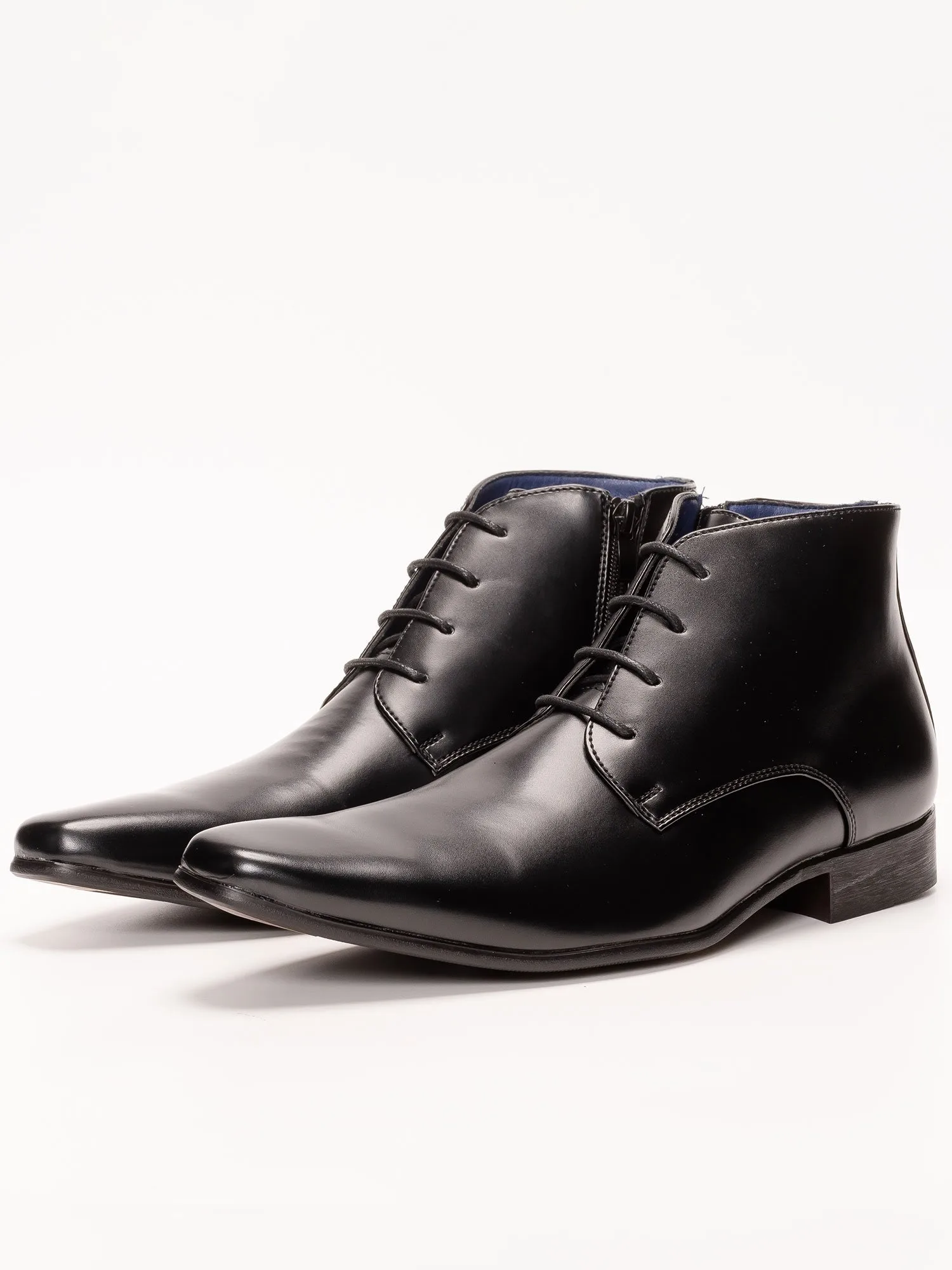 Деловые ботинки MM/ONE с боковой молнией и шнуровкой, Black