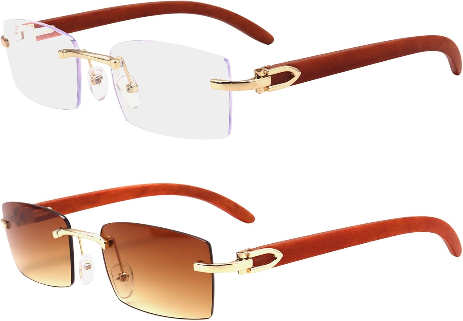 

Солнцезащитные очки Dollger без оправы, прямоугольной формы, для мужчин и женщин, в стиле хип-хоп, деревянные, маленькие квадратные, без оправы, 70-е и 90-е годы, A7:imitation Wood-brown,clear