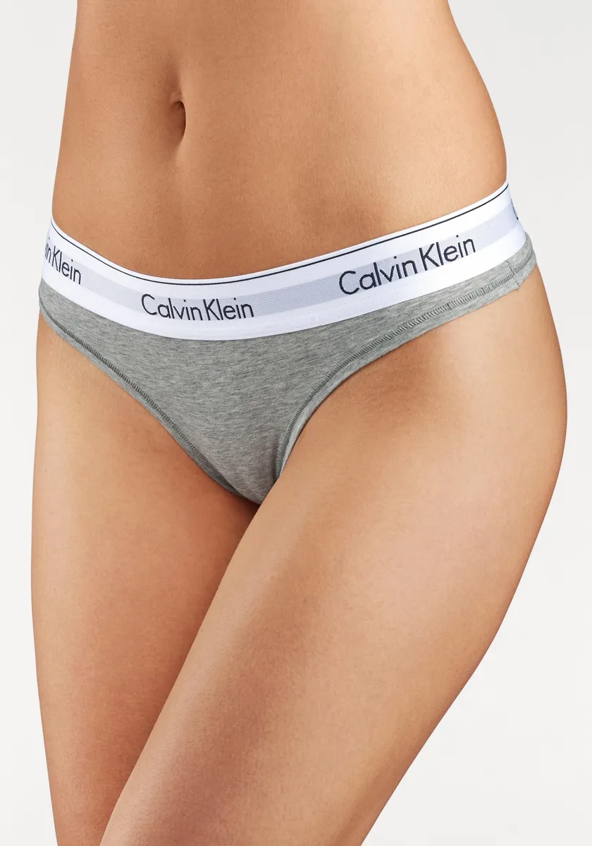 

Calvin Klein Underwear String "MODERN COTTON", с широкими манжетами, серый