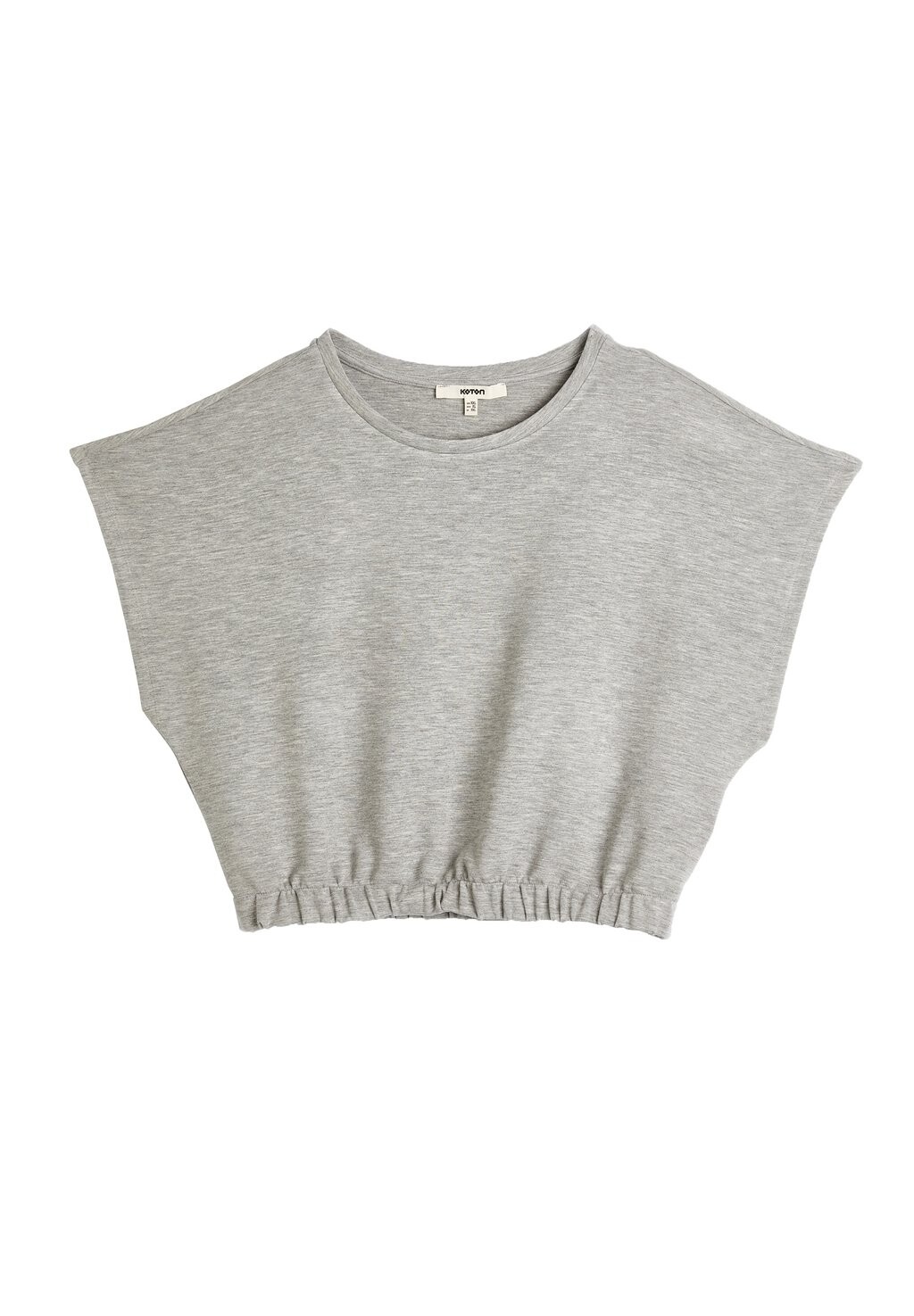 

Топ CREW NECK ELASTIC WAIST SHORT SLEEVE CROP Koton, серый