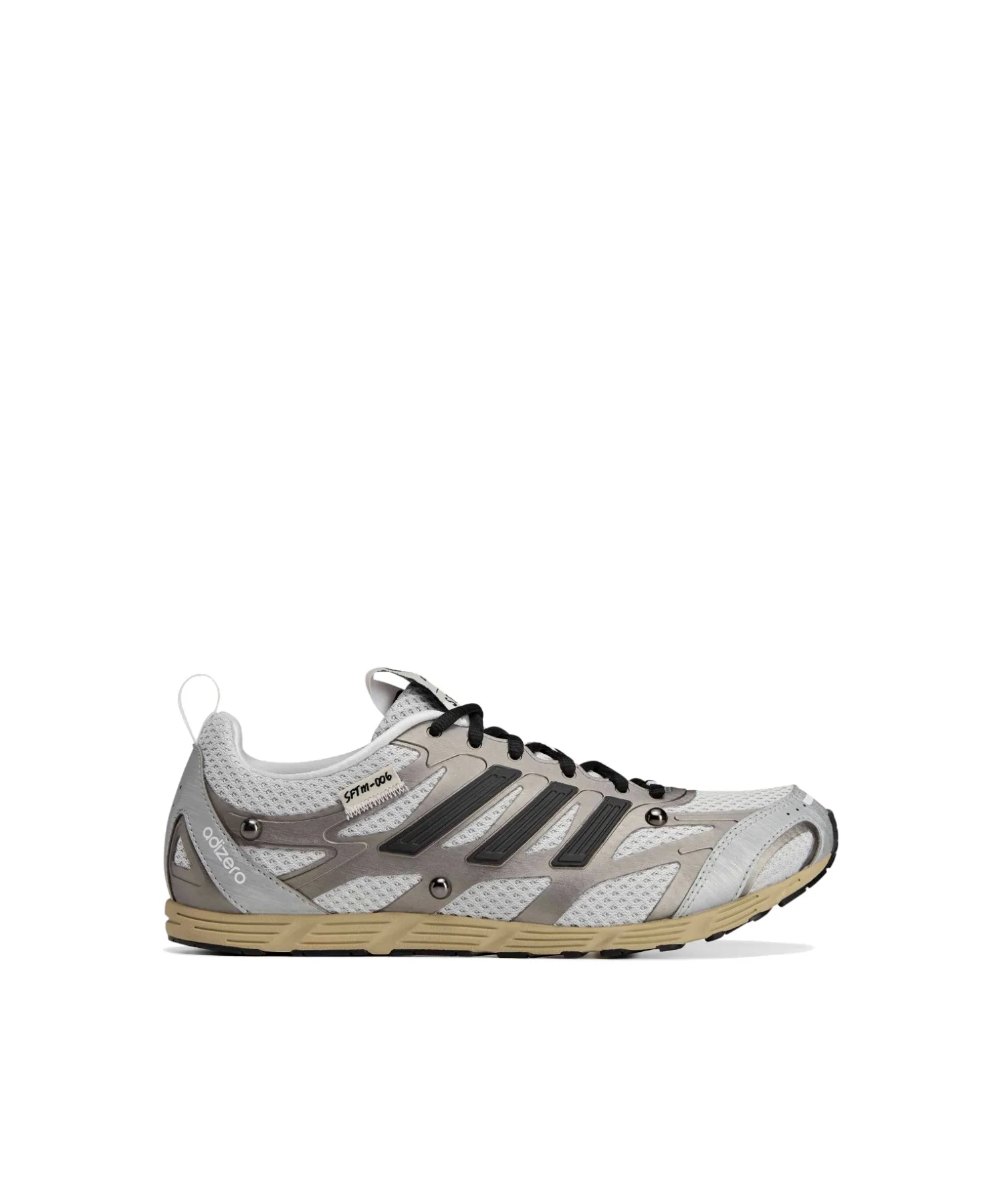 Унисекс кроссовки из синтетической кожи Adidas ADIZERO PR SFTM серебряные — фото 2
