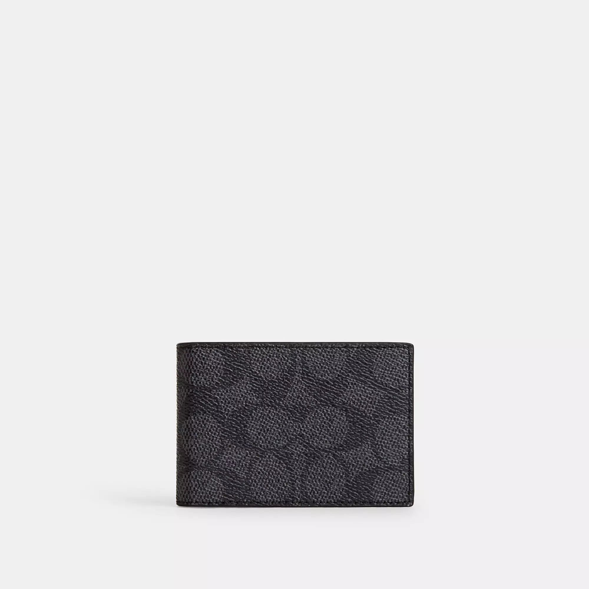 

Компактный бумажник Coach Outlet из фирменной ткани, угольно-черный