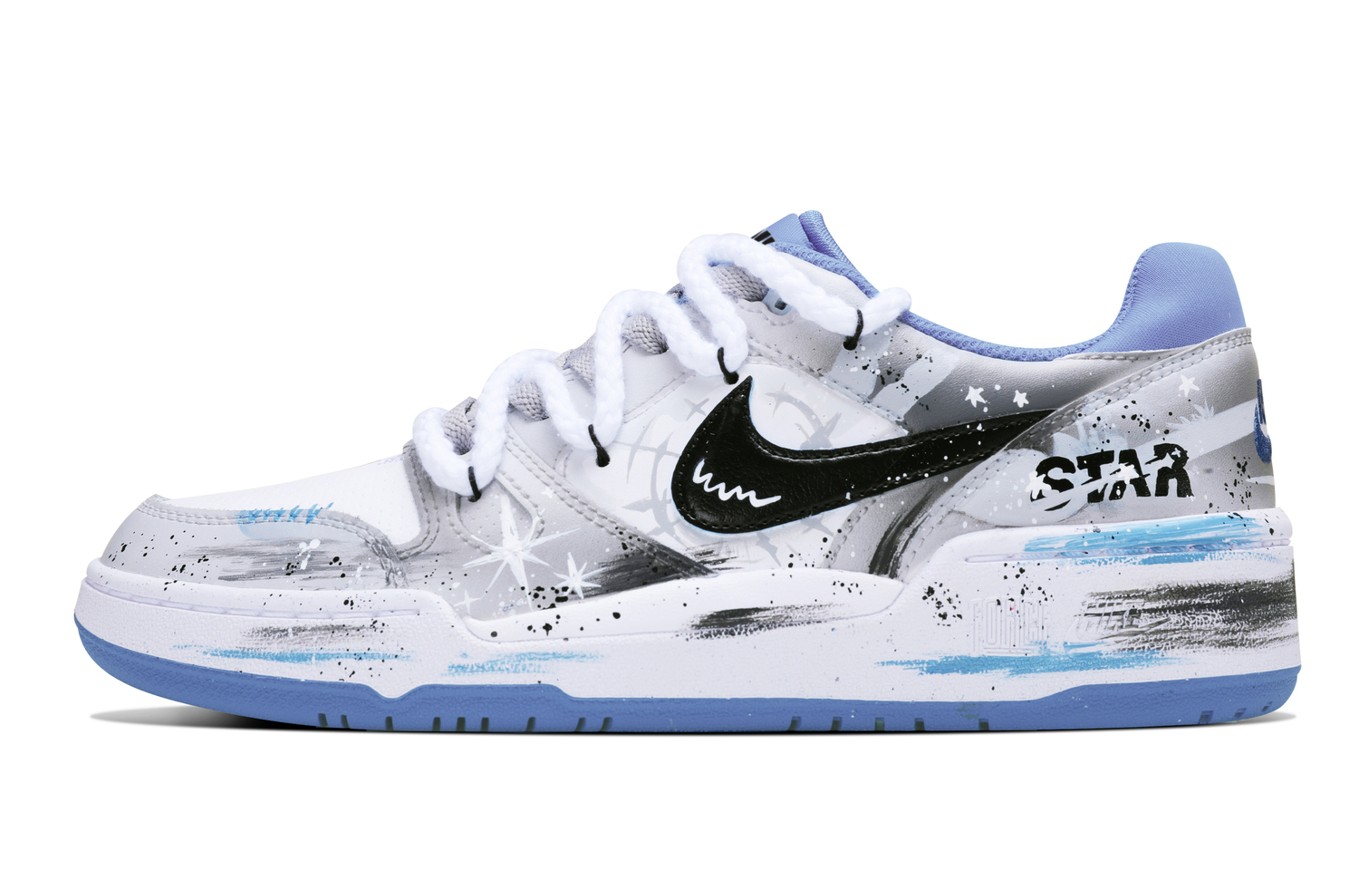 

Полноразмерные детские скейтерские кроссовки Grade School Nike, серо-голубой