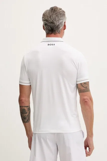 Поло slim fit Paul Pro BOSS Green, бежевый — фото 3