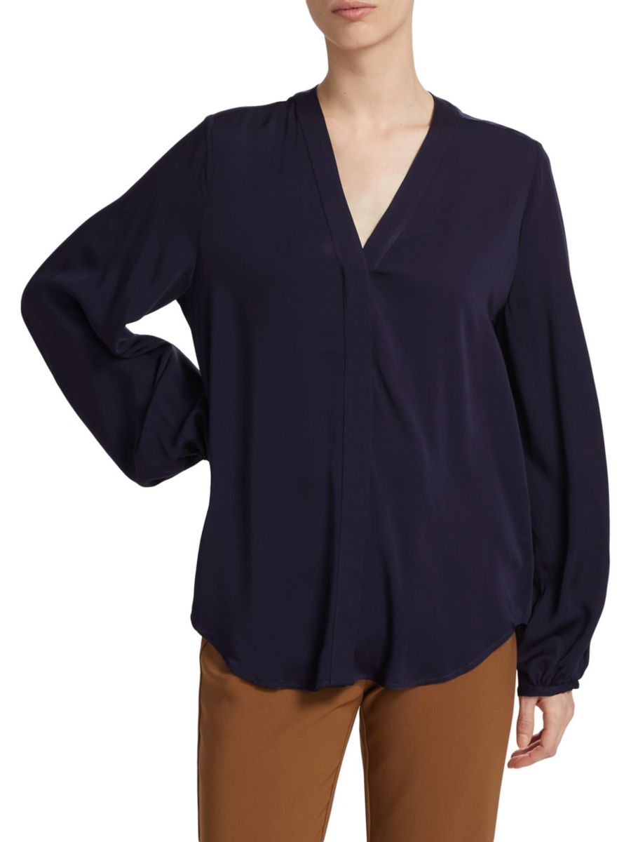 

Круизная блузка с V-образным вырезом Saks Fifth Avenue, цвет Deep Navy