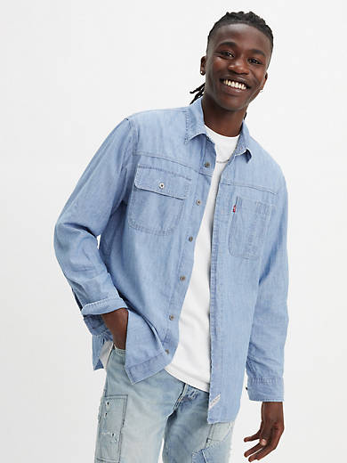 

Рубашка Auburn Worker с длинным рукавом Levi's, цвет Linde Chambray - Blue