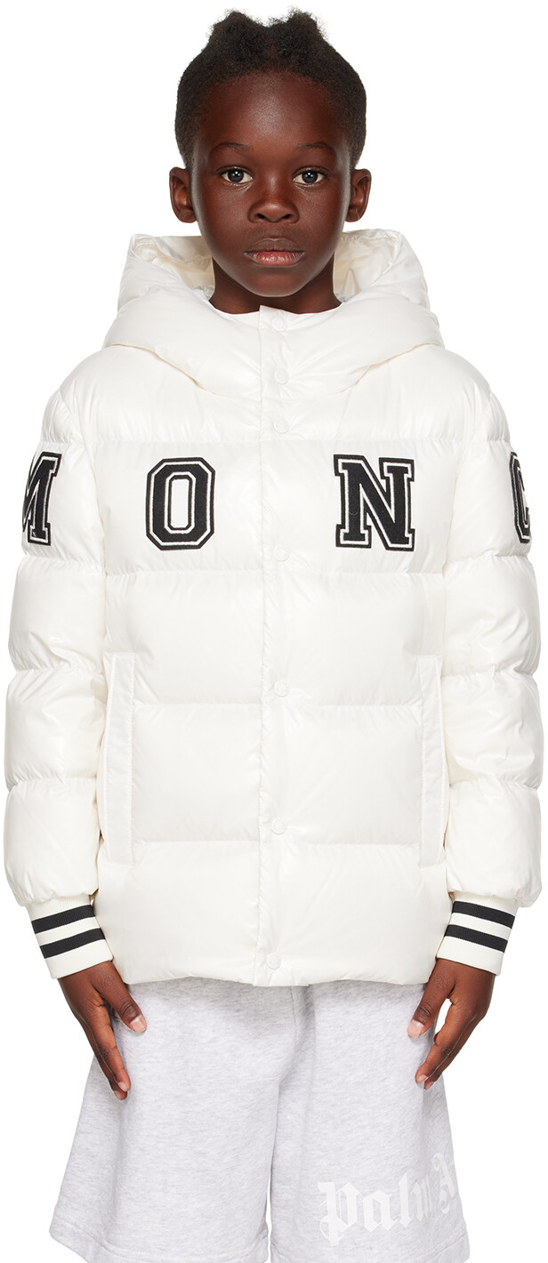

Moncler Enfant Kids Белый пуховик из байана