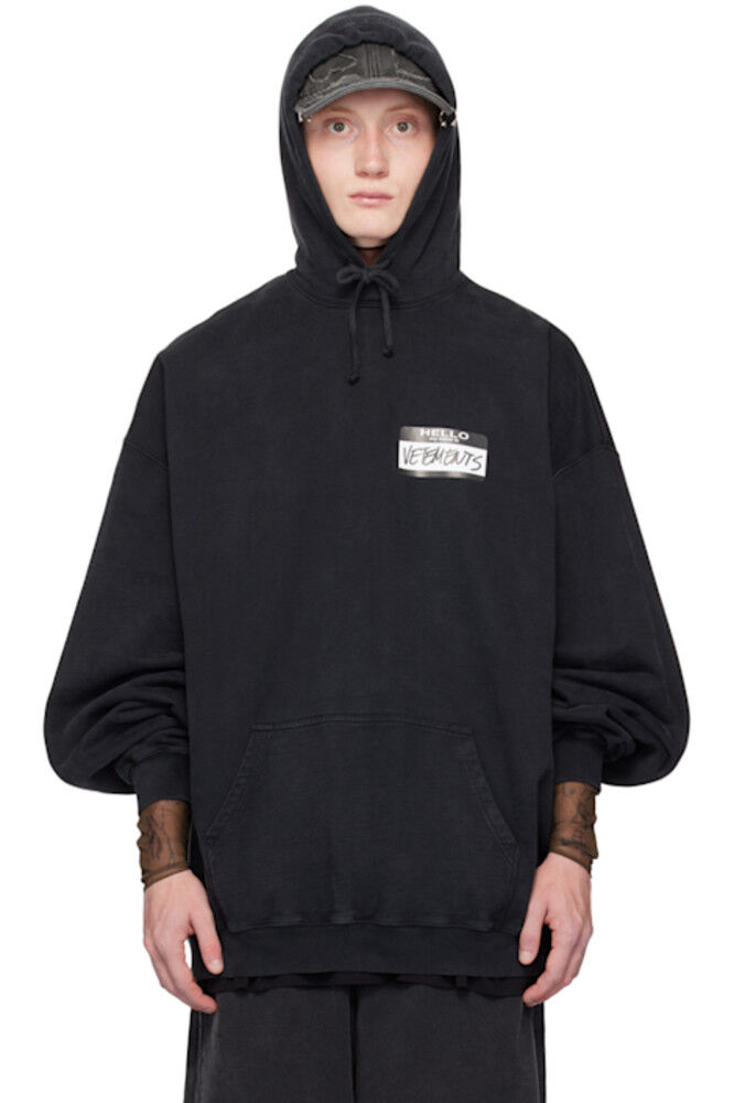 

Черная толстовка с капюшоном «My Name Is Vetements»