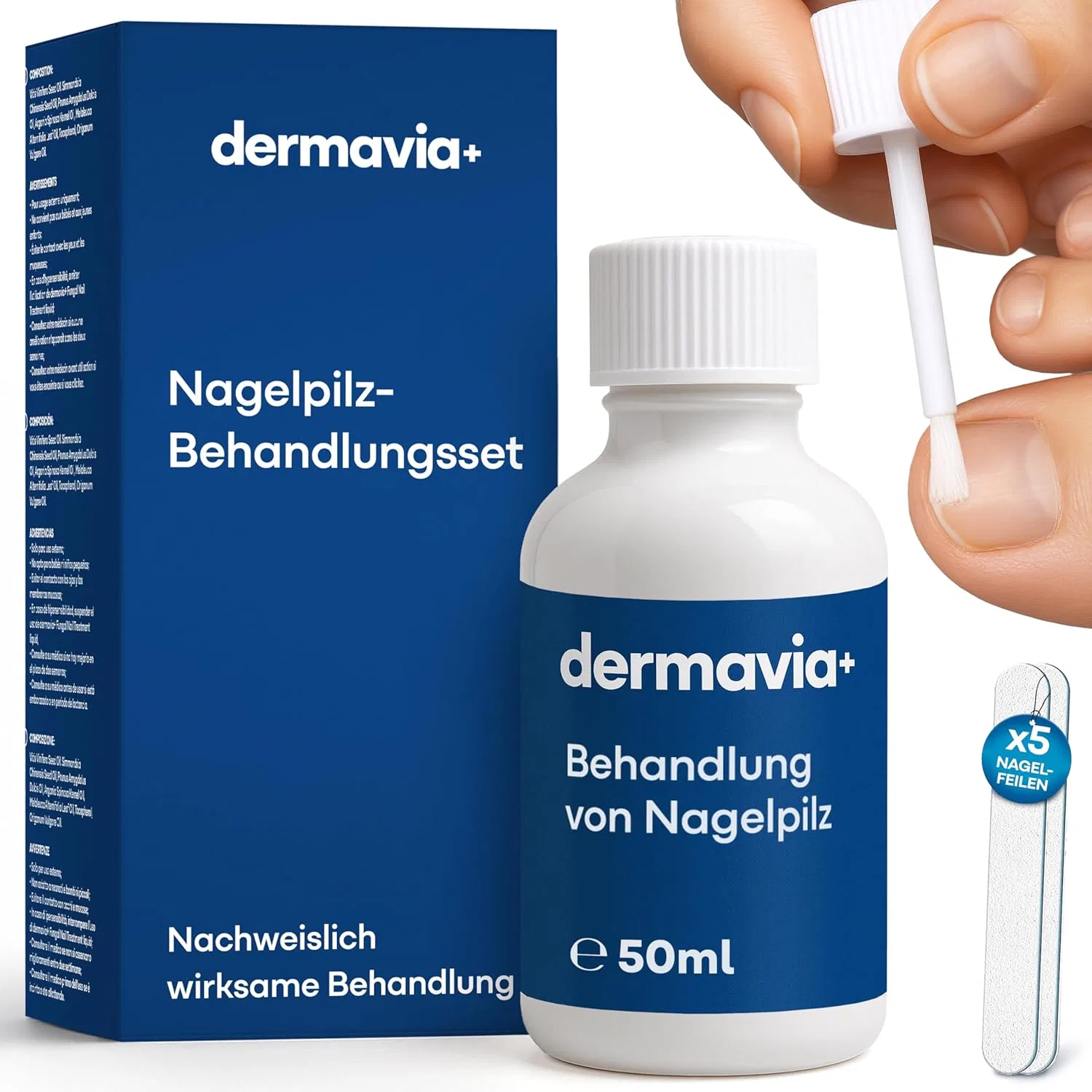 Интенсивная сыворотка DERMAVIA+ для ломких, утолщенных и обесцвеченных ногтей, 50 мл Dermavia+